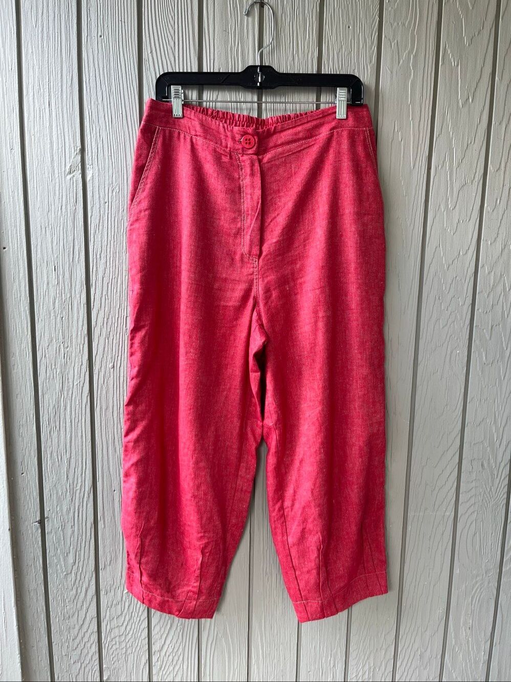 OZAI N KU Linen Blend Barrel Leg Balloon Pants Greece XL Lagenlook Crop